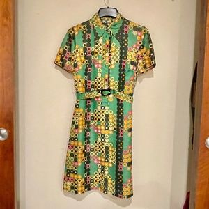 Vintage Arnel Mod Circle Print Dress